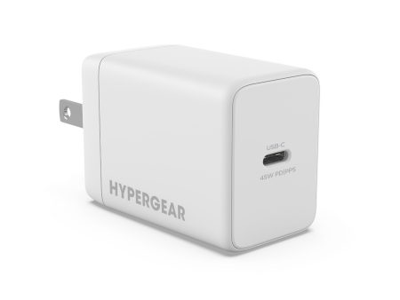 Hypergear 45W PD SpeedBoost Single Port USB-C wall Charger - White - 15-13661 Fashion