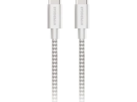 HyperGear 6 ft. (180cm) USB-C to USB-C Braided Charge and Sync Cable - White - 15-12114 Online Hot Sale