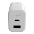 Mophie 42W Dual USB-A & USB-C PD Wall Charger - White - 15-11427 For Sale