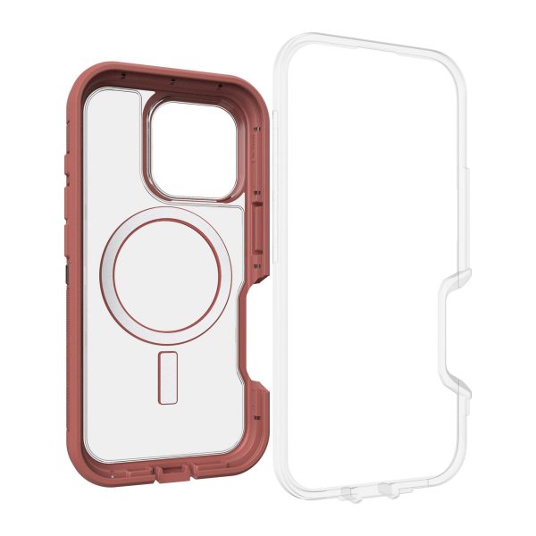 iPhone 16 Pro Otterbox Defender XT Clear Pro w  MagSafe Series Case - Clear Red - Dust Bowl - 15-12979 Cheap