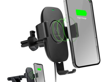 HyperGear Gravity 15W Wireless Fast Charge Mount - Black - 15-11151 Discount