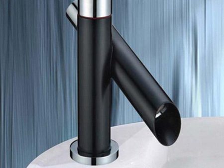 Bathroom Unique Single Handle Black Waterfall Basin Faucet Spout Mixer Tap Deck Mounted  Bronze Finished Hot And Cold Water Online now