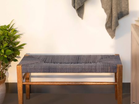 Twine Wooden Bench (Blue) For Discount