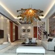 Contemporary Murano Glass Chandelier Lamps Copper Crystal Chandelier Lighting Online