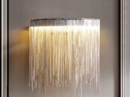 Modern Led Chain Wall Sconce Bedroom Luxury Living Room Indoor Lighting Gold Silver Creative Design Online Hot Sale