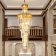 Large Modern Crystal Chandelier For Staircase Spiral Design Hallway Lobby Online Sale