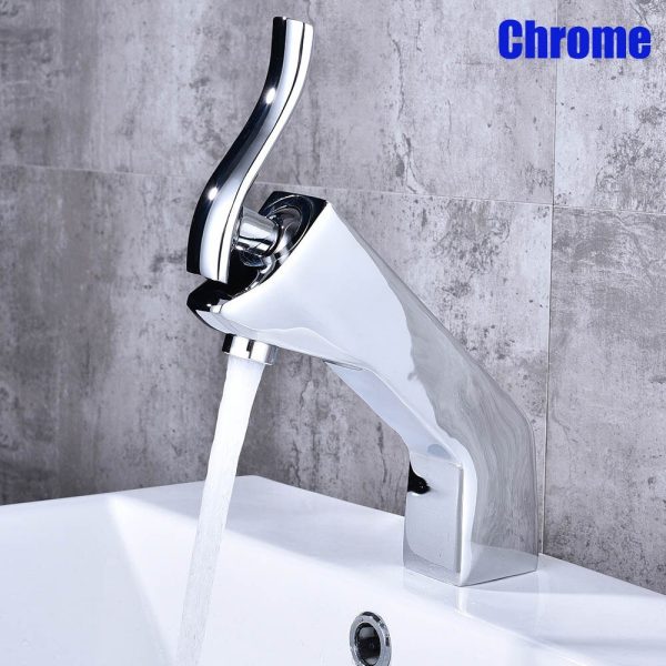 Innovative 1 Set Home Multi-color Basin Faucets Cold and Hot Water Taps Chrome Black White Red Gold Purple Bathroom Sink Faucet Online Hot Sale