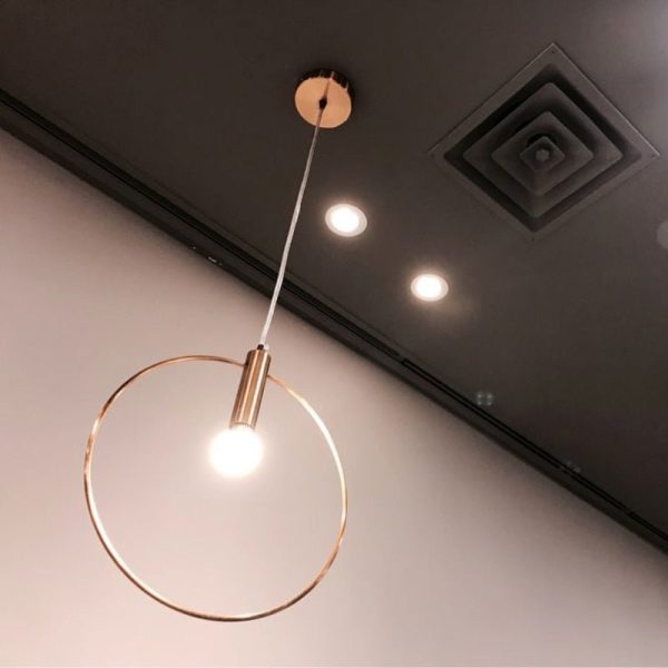 Modern Single Ring Pendant Light - Stylish Suspension Lamp for Lobby and Dining Room Décor Fashion