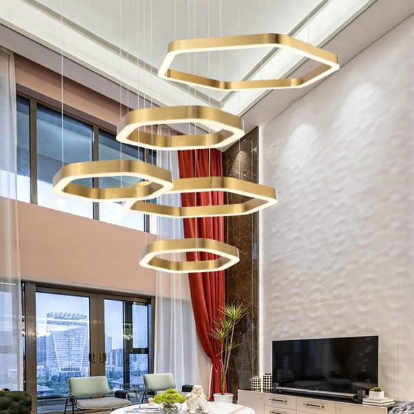 Modern Led Chandelier Gold Living Room Lamp Luxury Creative Stainless Shop Light Fixture Combination Online now