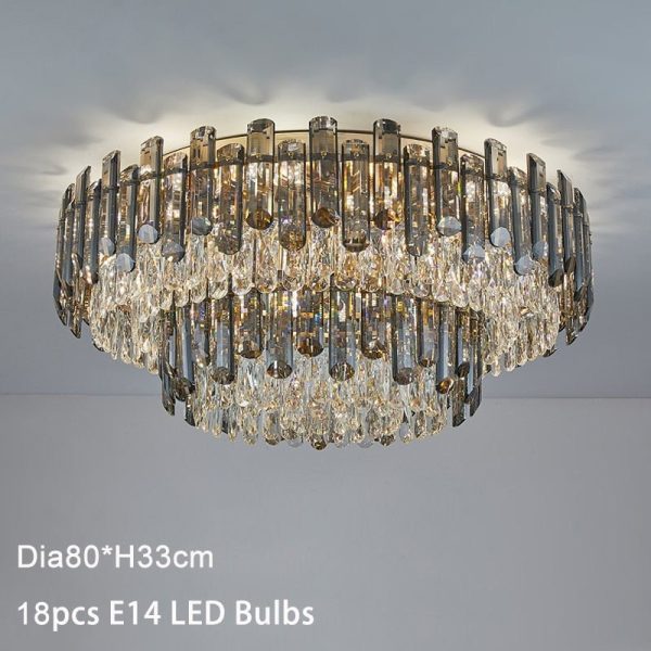 Luxury Large Black Color Crystal Living Room Ceiling Light Cheap