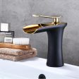 Brass Waterfall Basin Faucet: Single Handle Hot and Cold Water Mixer on Sale