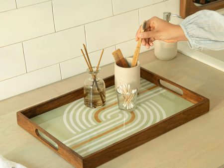 Wooden Handcrafted Tray - Green Online Hot Sale