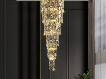 Villa Living Room Crystal High Ceiling Large Long Chandelier Light Lamp Staircase Discount