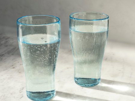 Quoise Glass Tumbler Set of Two (Tall) For Cheap