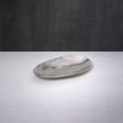 silver textured metal platter- small For Sale