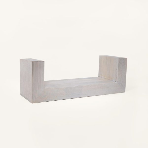 white wood shelf- large Online now