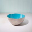 teal metal-enamel fusion fruit bowl- medium on Sale