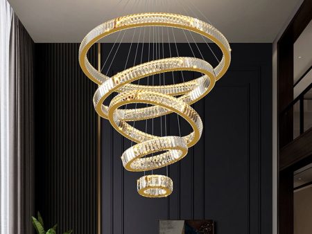 Rings Modern Led Chandelier For Living Room Luxury Staircase Modern Crystal Light Fixture Hall on Sale