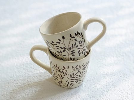 Livada Brown Ceramic Mug Set of 2 For Sale