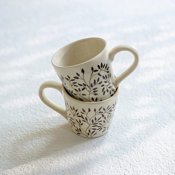 Livada Brown Ceramic Mug Set of 2 For Sale