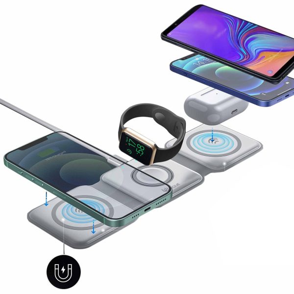 Uunique 15W Trio 3in1 Magnetic Foldable Wireless Charger - White - 15-09232 Online