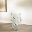 visage glass vase- large For Sale