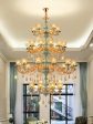 European Vintage Style Duplex Building Ceramic Three Story Chandelier For Living Room on Sale