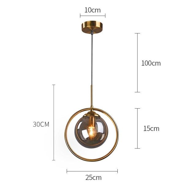 Nordic Pendant Dark Glass Gray Lights Hanglamp Bar Restaurant Bedroom Bedside Modern Glass Ball For Discount