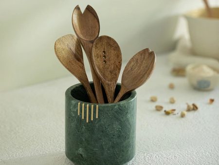 Verde Marble Utensil Holder For Cheap