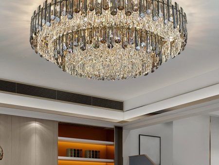 Luxury Large Black Color Crystal Living Room Ceiling Light Cheap