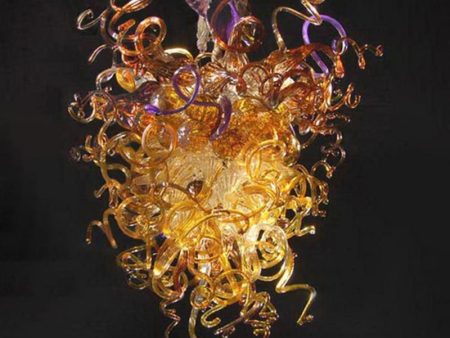 Elegant Amber Gold Chandelier Light LED 110V to 240V Murano Crystal Chandelier Lamps Online