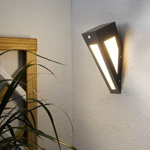 Modern Solar Wall Light Outdoor Garden Wall Lamp Waterproof Electricity Human Body Sensor Wall Lighting Courtyard Porch Light For Sale