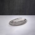 silver textured metal platter- small For Sale