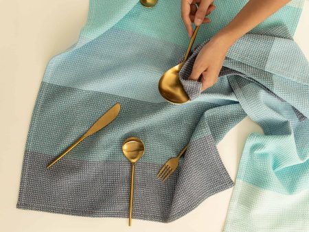 Waffle Blue Dish Towel Set of Two Online Hot Sale