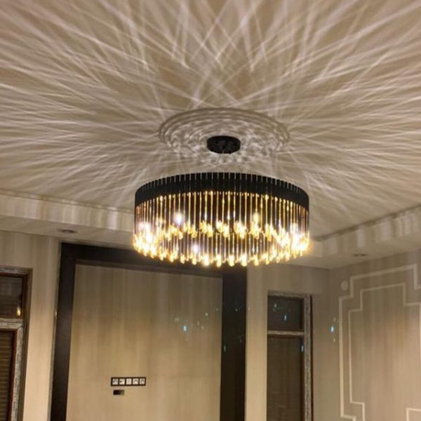 Black, Gold or Silver Round Stainless Steel Modern Chandelier For Dining Room Living Room Discount