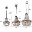 Retro Loft Vintage Chandelier Rustic Round Wooden Beads Pendant Lamp For Cheap