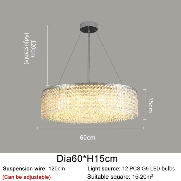 Modern Round Crystal Chandelier For Living Room Chrome Gold Discount