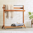 Ready-To-Assemble Wooden Towel Holder with Shelf For Discount