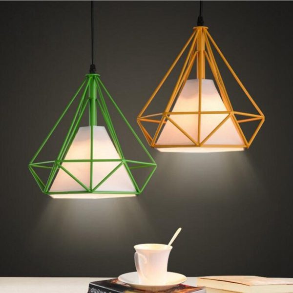 Pendant Lights, Modern Colorful Birdcage LED Kitchen Island Hanging Lighting Fixture For Sale