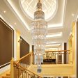 New Large Luxury K9 Crystal Chandelier For High Staircase Hot on Sale