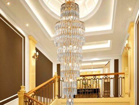 New Large Luxury K9 Crystal Chandelier For High Staircase Hot on Sale