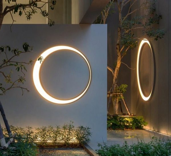 Decorative Crescent Moon Outdoor Waterproof Wall Sconces for Balcony, Courtyard, Garden, or Patio Discount