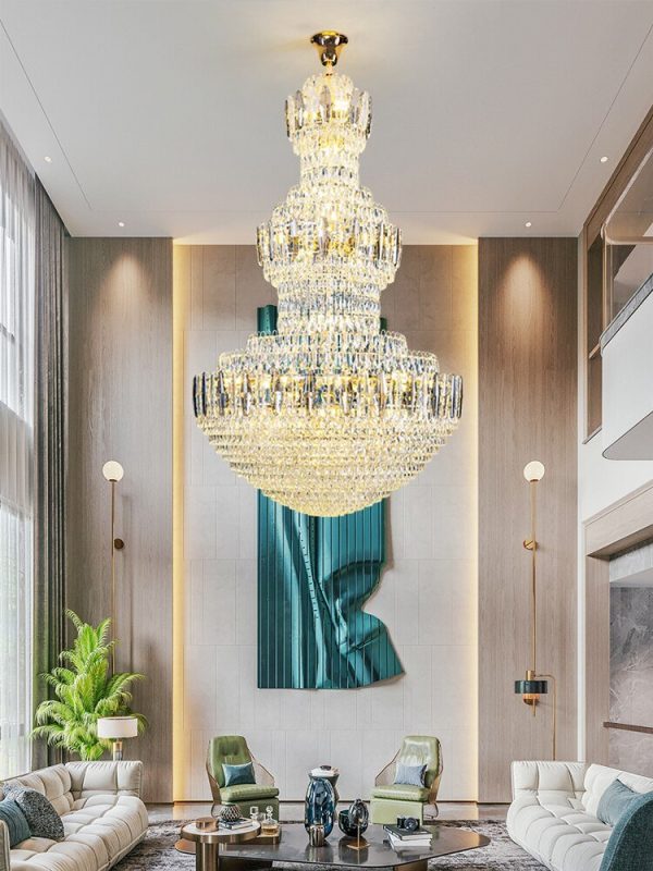 Big Modern Crystal Chandelier European Style Hall Parlor For Cheap