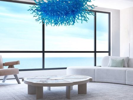 Designer 100% Hand-Blown Glass LED Chandelier for Foyers, Living Rooms, and Dining Rooms Supply