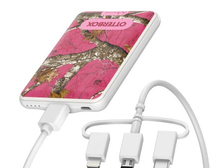 Otterbox 5,000 mAh 3-in-1 Portable Power Bank Mobile Charging Kit - White (Realtree Flamingo) - 15-12099 Discount