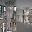 Luxury Modern Crystal Bead Chandelier For Staircase Long Loft Black Light Fixture Cheap