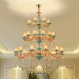 European Vintage Style Duplex Building Ceramic Three Story Chandelier For Living Room on Sale