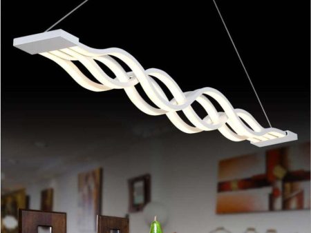 Modern Wave Design Lustres LED Hanging Lights For Dinning Room Black White Pendant Lights  Lighting Hanglamp Ceiling Led Lamp For Cheap