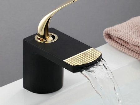 Basin Faucets White Gold Bathroom Faucet Hot and Cold Mixer Tap Black Brass Toilet Sink Water Crane Waterfall For Cheap