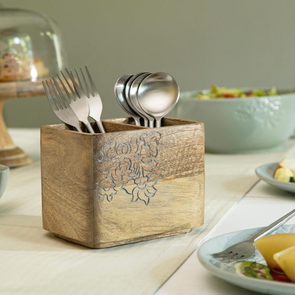 Upper Crust wooden cutlery holder For Cheap